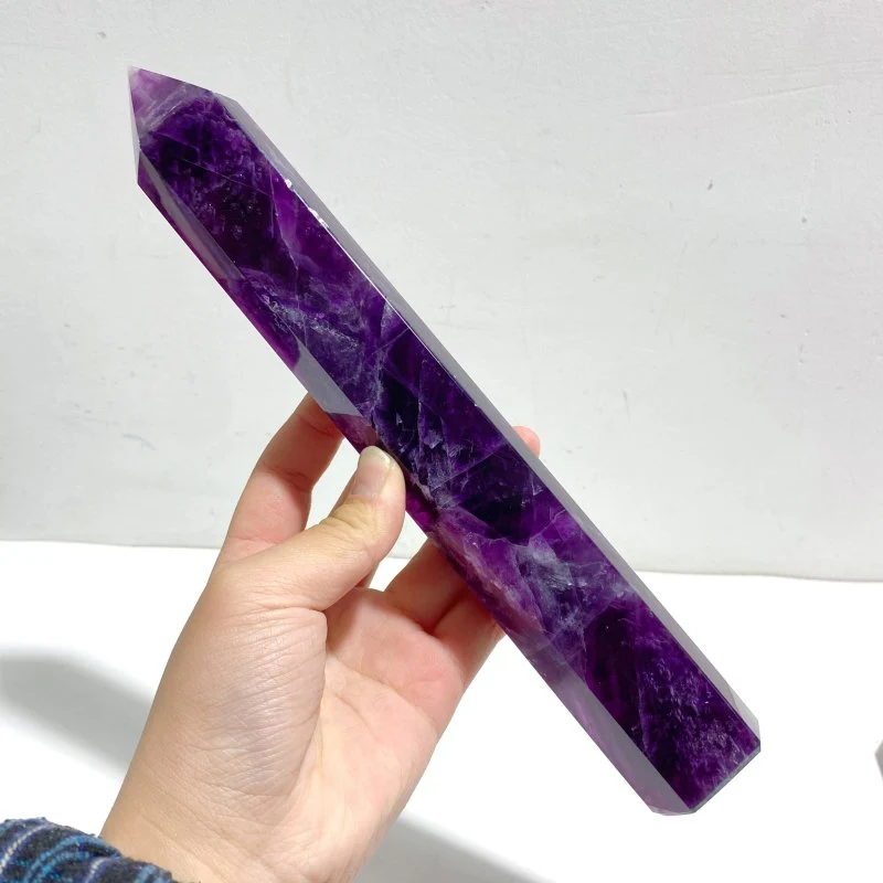 7 Pieces Beautiful Large Rainbow Purple Fluorite Crystal Tower - Image 4