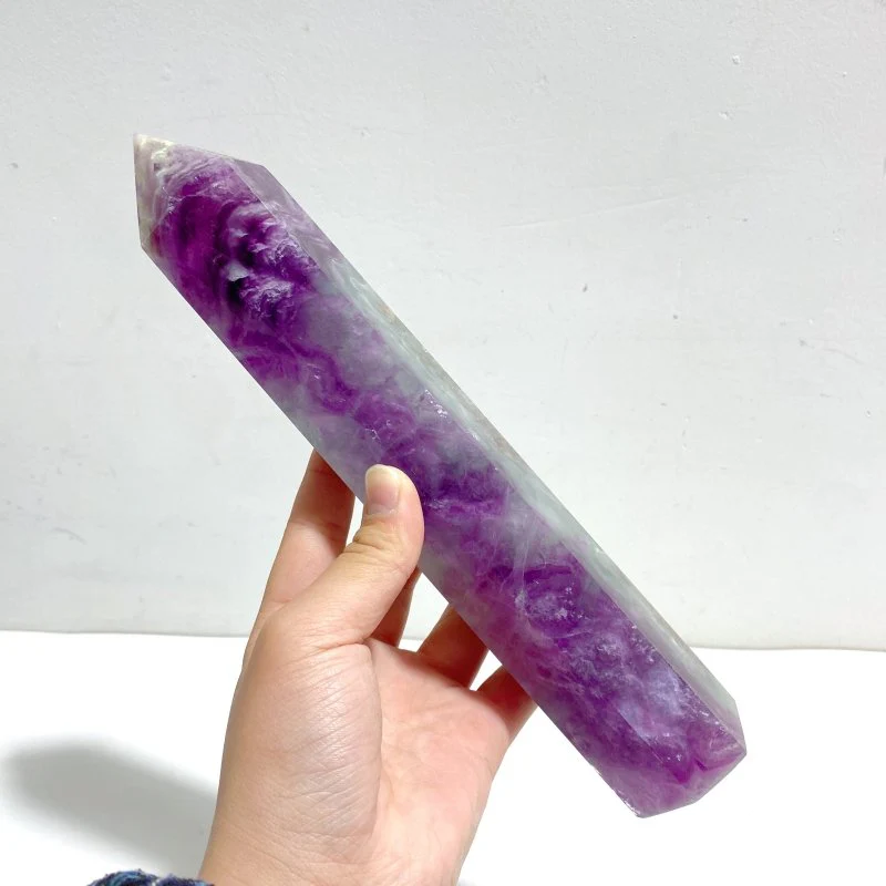 7 Pieces Beautiful Large Rainbow Purple Fluorite Crystal Tower - Image 5