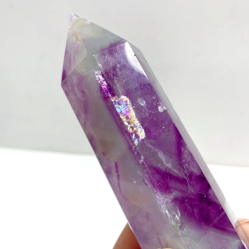 7 Pieces Beautiful Large Rainbow Purple Fluorite Crystal Tower - Image 6