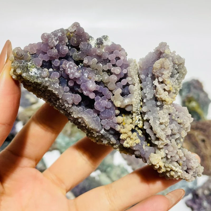 28 Pieces Beautiful Raw Purple Grape Agate Stone Prehnite Stone - Image 3