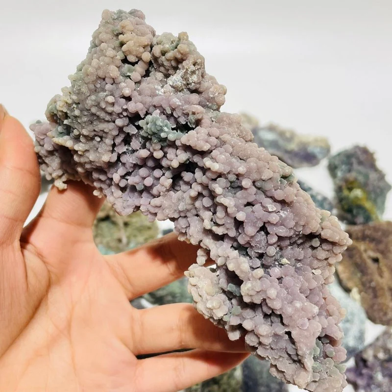 28 Pieces Beautiful Raw Purple Grape Agate Stone Prehnite Stone - Image 4