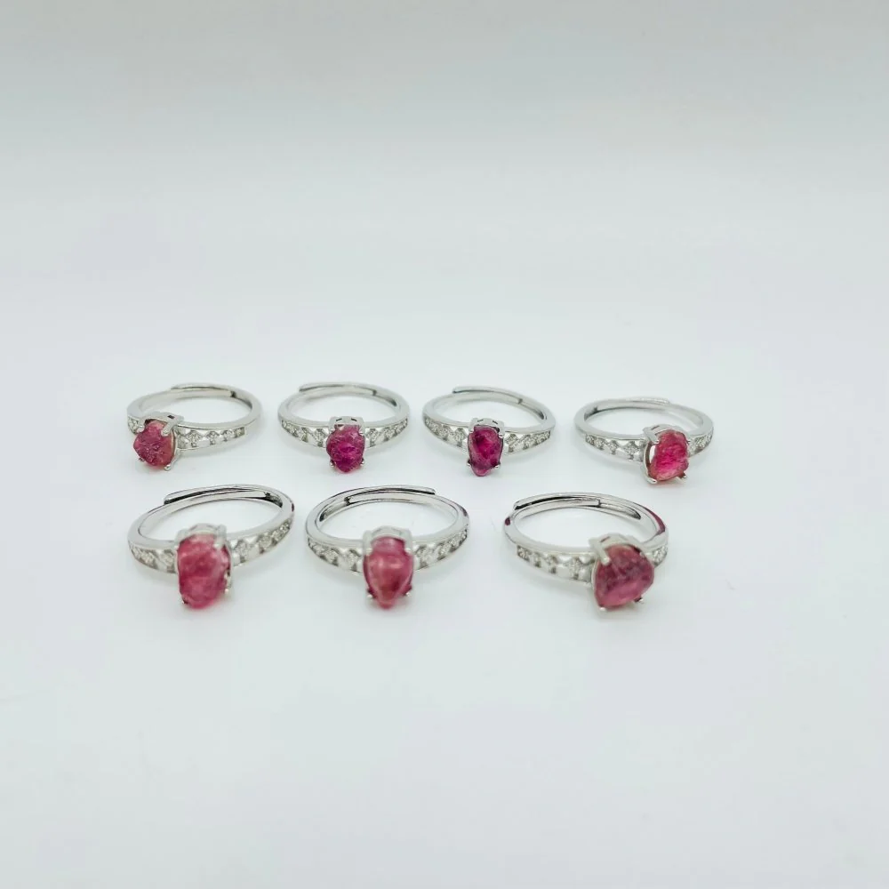 Beautiful Raw Red Tourmaline Gemstone Ring Wholesale - Image 2