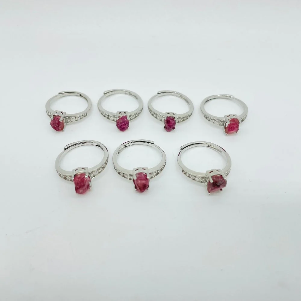 Beautiful Raw Red Tourmaline Gemstone Ring Wholesale - Image 3