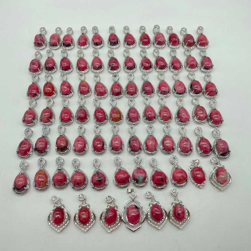 77 Pieces Beautiful Rhodonite Different Styles Pendant - Image 6