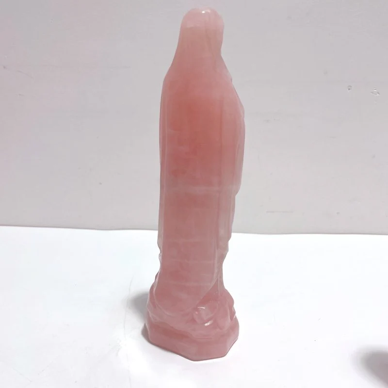 3 Pieces Beautiful Rose Quartz Virgin Mary Carving - Image 4