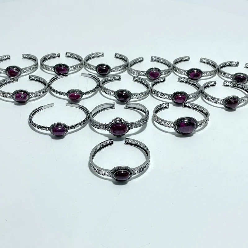 Open Bangle 15 Pieces Delicate Ruby Adjustable Alloy Bracelet - Image 5