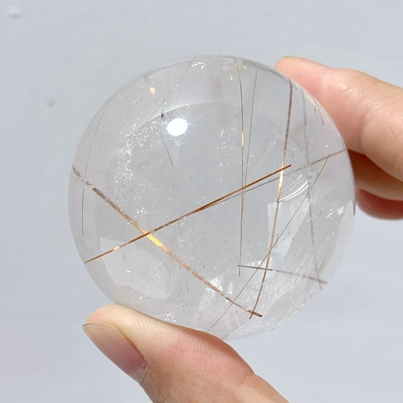 2 Pieces Beautiful Rutile Quartz Spheres - Image 4