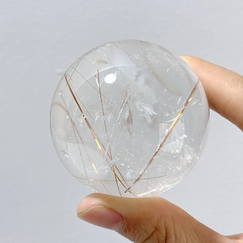 2 Pieces Beautiful Rutile Quartz Spheres - Image 5