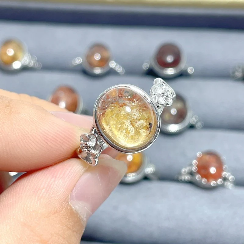 24 Pieces Beautiful S925 Sterling Silver Garden Quartz Different Styles Ring - Image 3