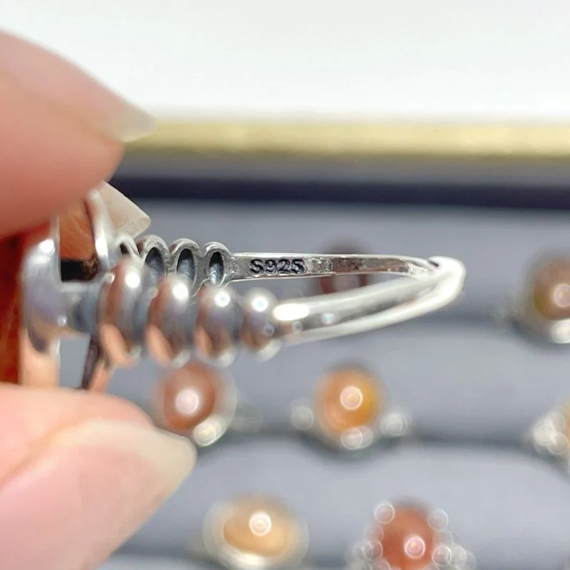 24 Pieces Beautiful S925 Sterling Silver Garden Quartz Different Styles Ring - Image 6