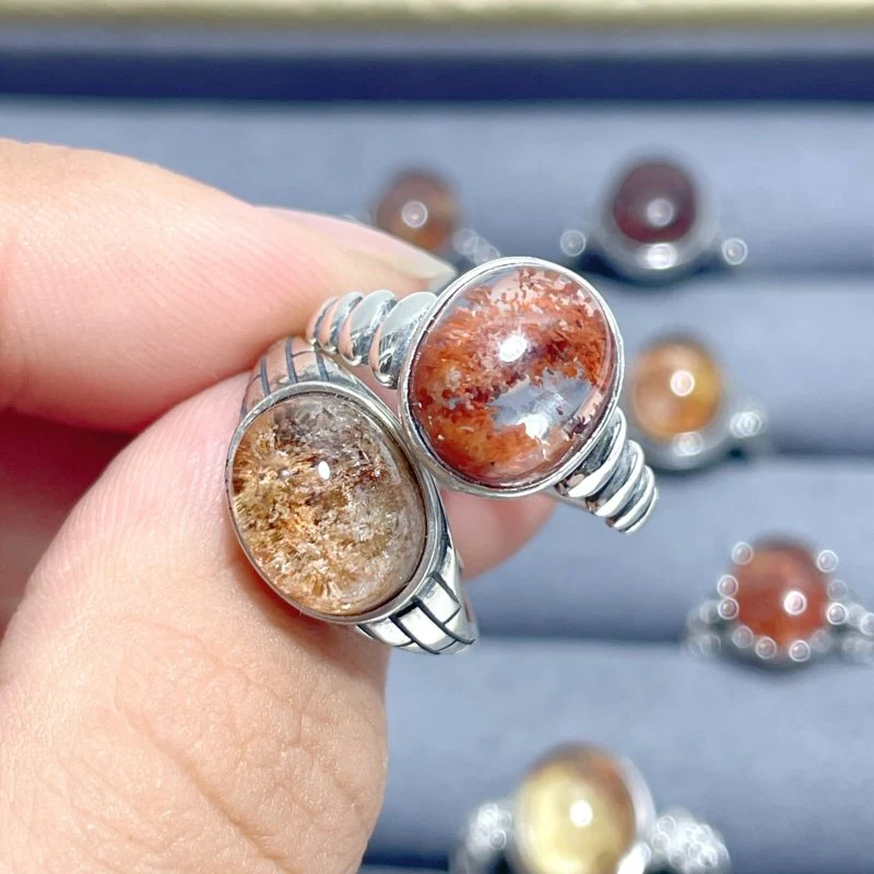 24 Pieces Beautiful S925 Sterling Silver Garden Quartz Different Styles Ring - Image 8