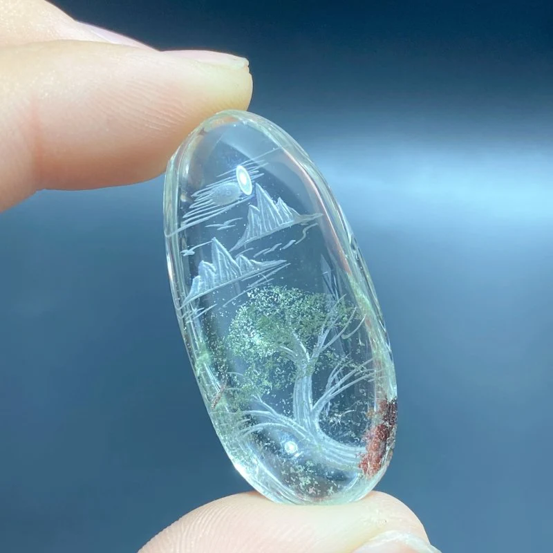 3 Pieces Beautiful Scenery Garden Quartz Inner Scene Carving