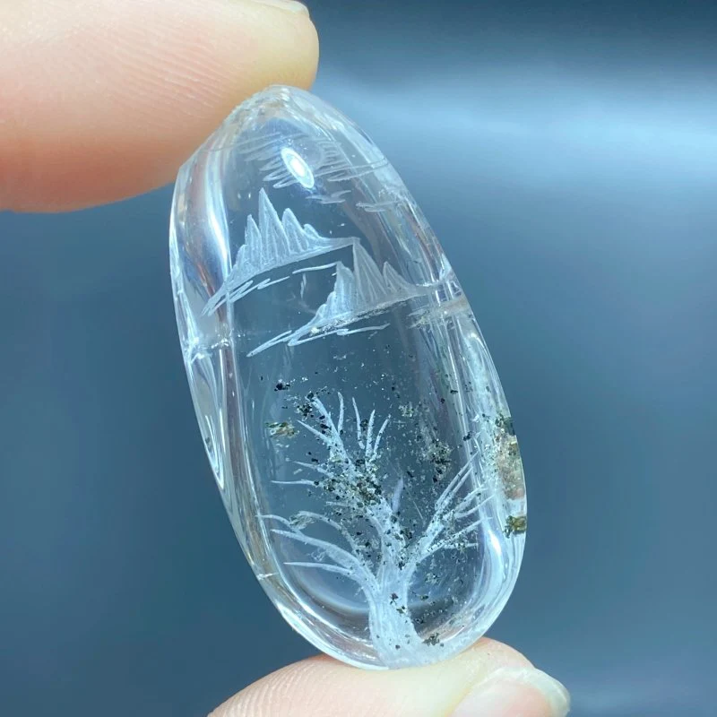 3 Pieces Beautiful Scenery Garden Quartz Inner Scene Carving - Image 3
