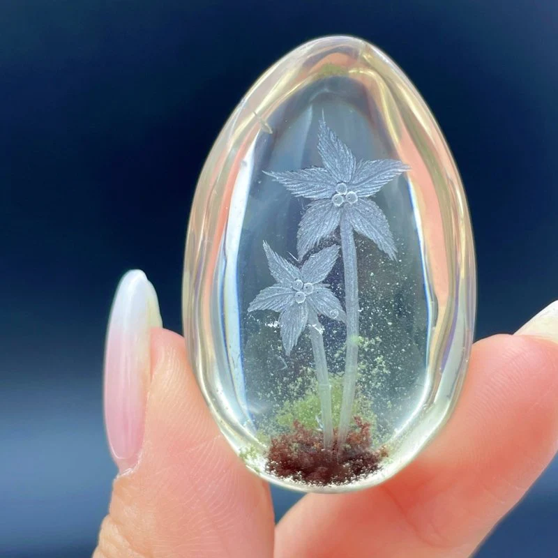 3 Pieces Beautiful Scenery Garden Quartz Inner Scene Carving - Image 3