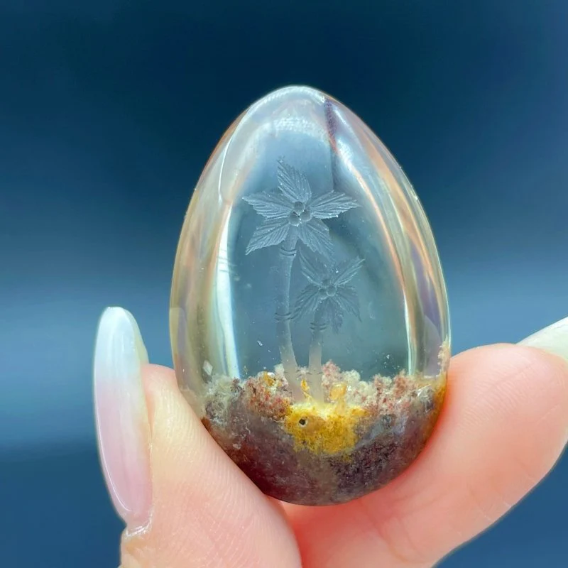 3 Pieces Beautiful Scenery Garden Quartz Inner Scene Carving - Image 4
