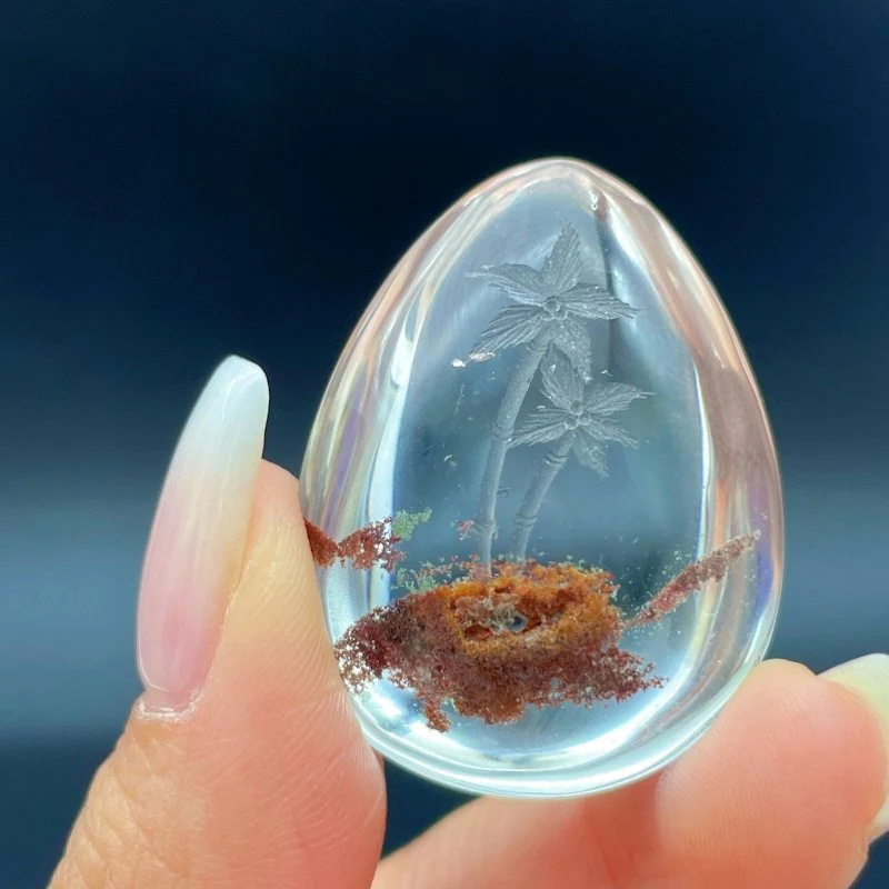 3 Pieces Beautiful Scenery Garden Quartz Inner Scene Carving - Image 6