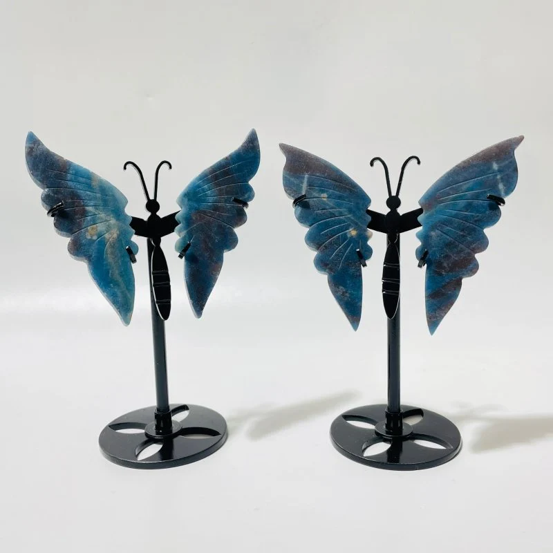 33 Pairs Beautiful Small Trolleite Butterfly Carving With Stand - Image 4