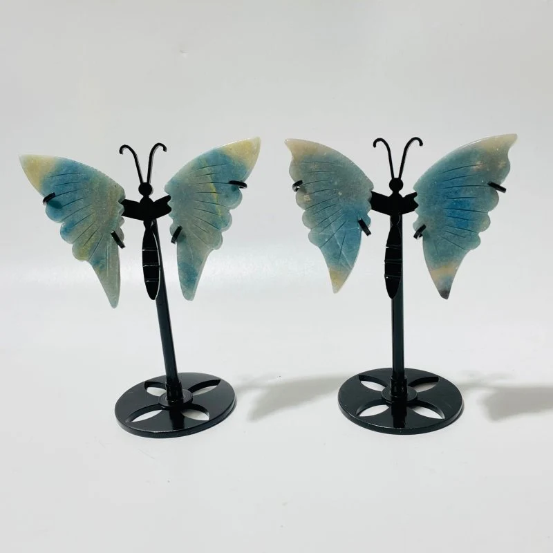 33 Pairs Beautiful Small Trolleite Butterfly Carving With Stand - Image 6