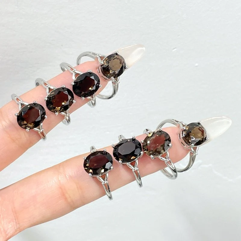 Beautiful Cut Faceted Smoky Quartz Ring Wholesale - Image 4