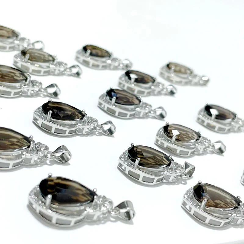 Smoky Quartz Teardrop Cut Faceted Pendant Wholesale #2 - Image 4