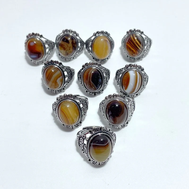 Beautiful Stripe Agate Ring Wholesale