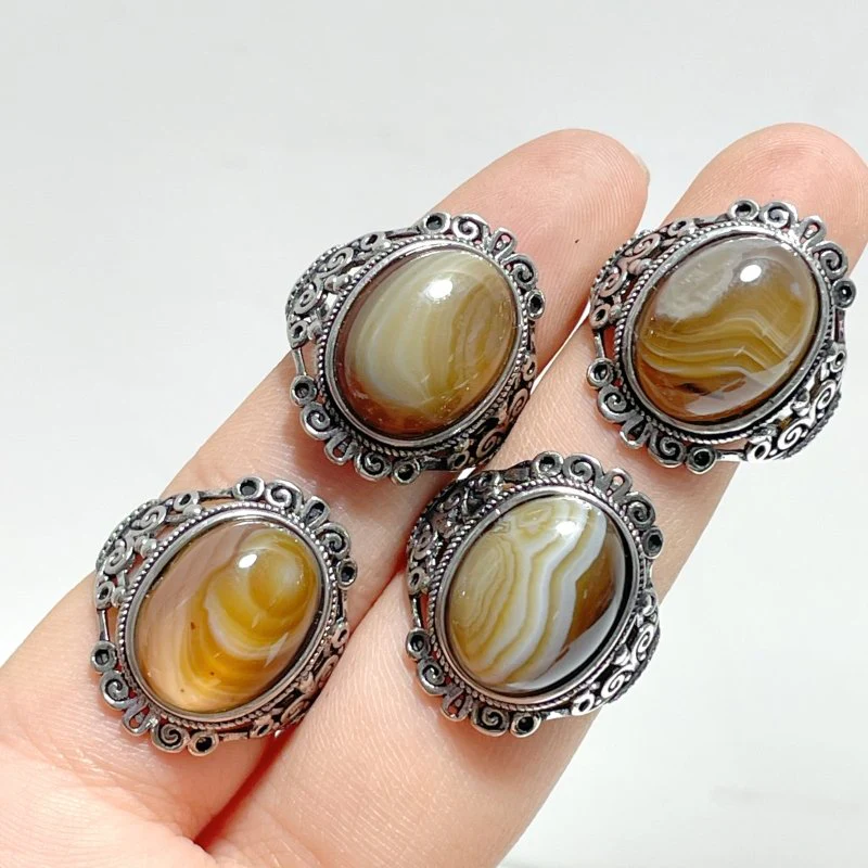 Beautiful Stripe Agate Ring Wholesale - Image 2