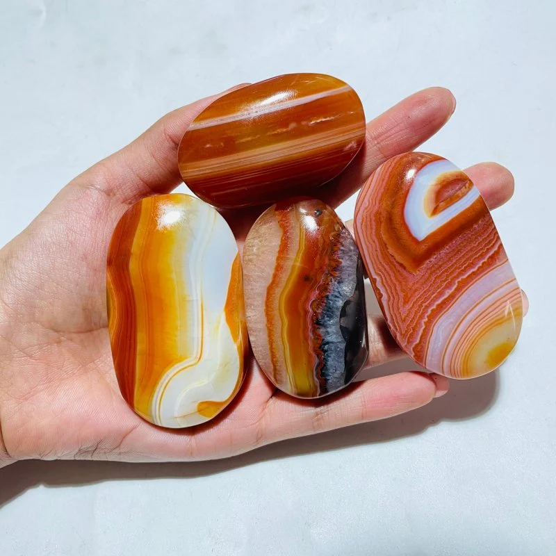 Beautiful Stripe Carnelian Mixed Quartz Palm Wholesale - Image 3