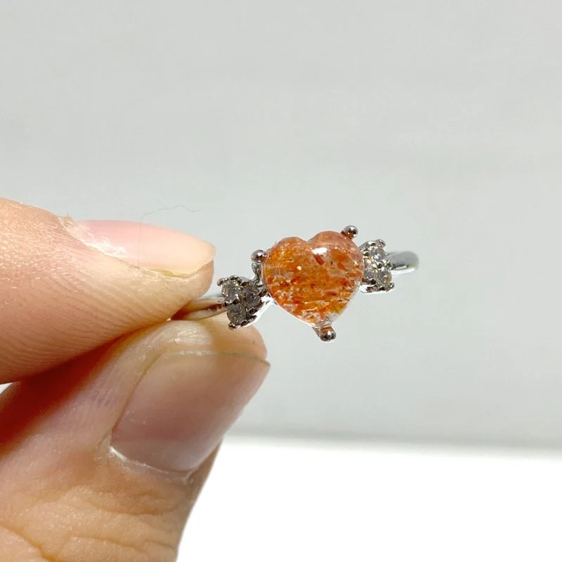 97 Pieces Beautiful Sunstone Heart Shape Ring #1 - Image 2