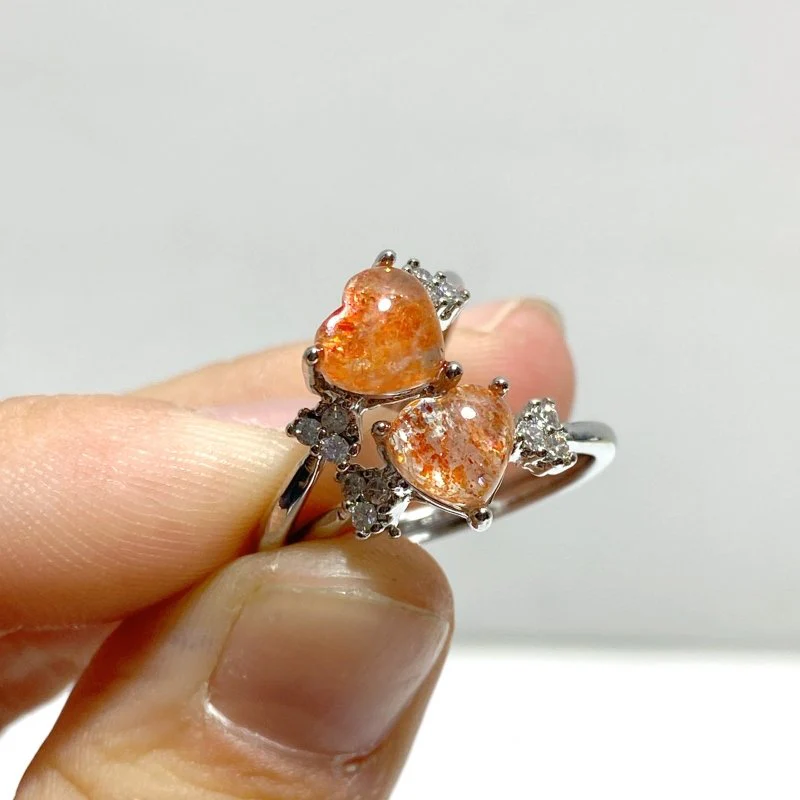 97 Pieces Beautiful Sunstone Heart Shape Ring #1 - Image 4