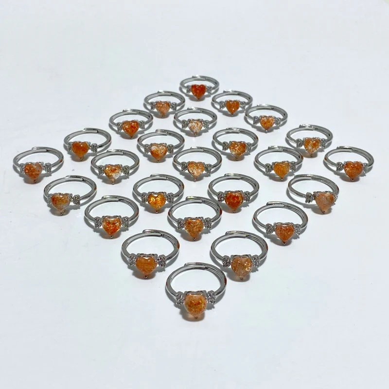97 Pieces Beautiful Sunstone Heart Shape Ring #1 - Image 6