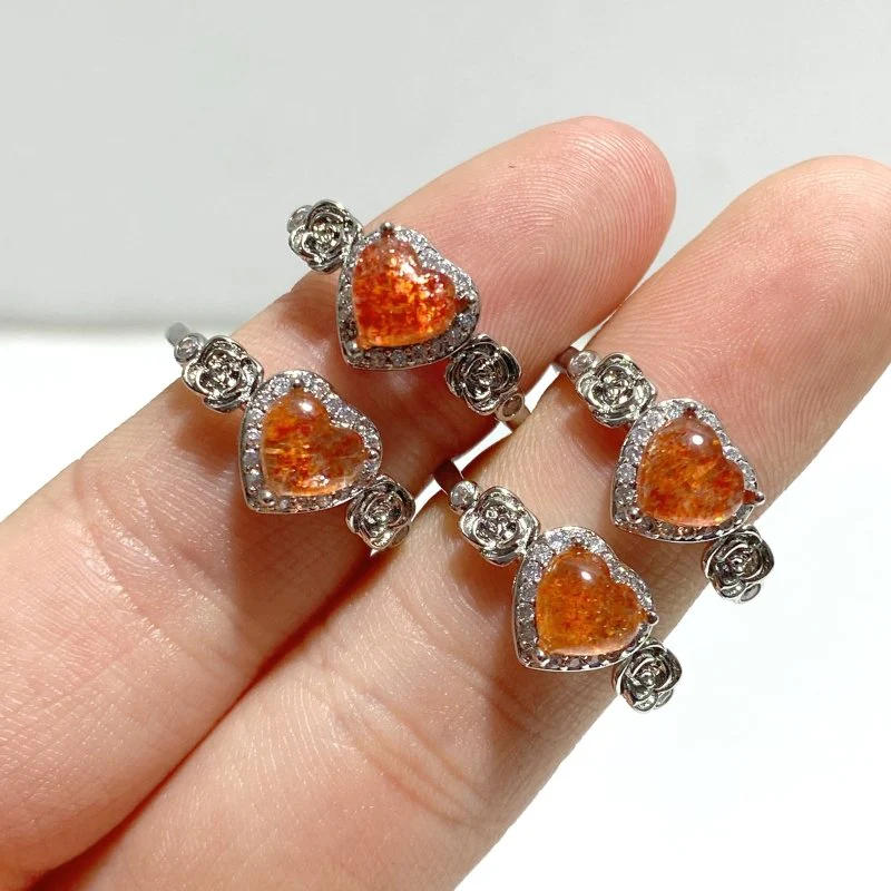 56 Pieces Beautiful Sunstone Heart Shape Ring #2