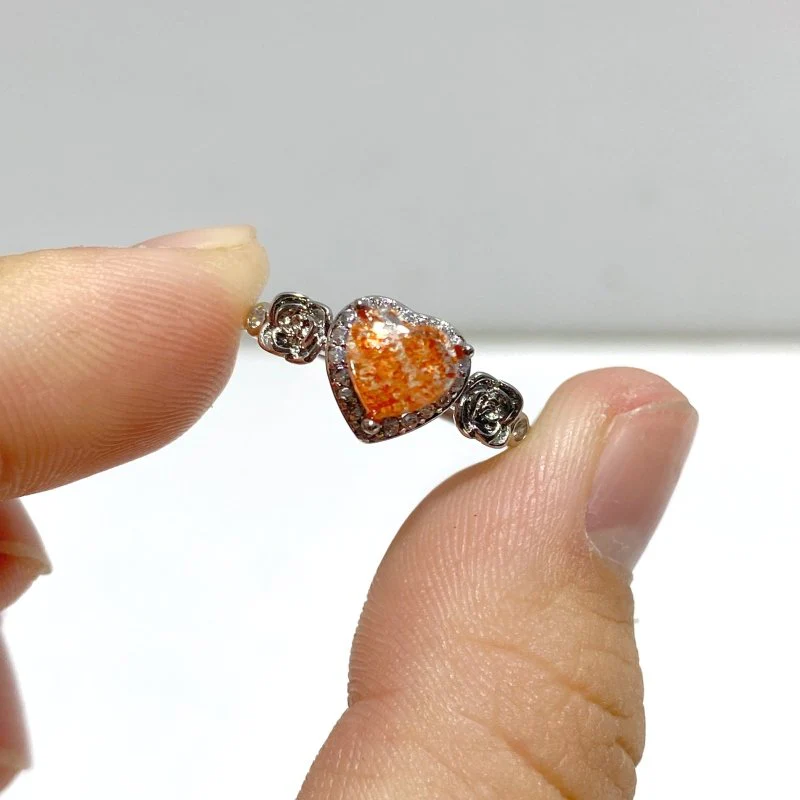 56 Pieces Beautiful Sunstone Heart Shape Ring #2 - Image 3