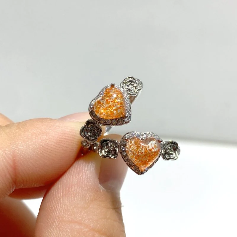 56 Pieces Beautiful Sunstone Heart Shape Ring #2 - Image 4