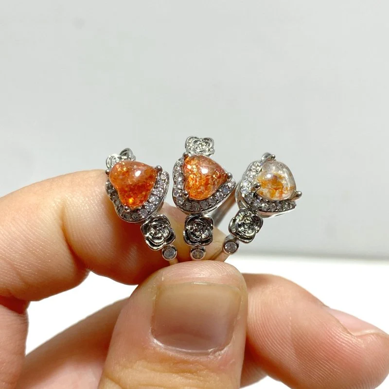 56 Pieces Beautiful Sunstone Heart Shape Ring #2 - Image 5