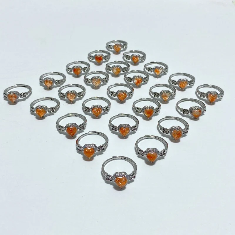 56 Pieces Beautiful Sunstone Heart Shape Ring #2 - Image 6