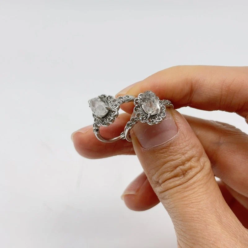 Beautiful Tibet Quartz Crystal Raw Stone Ring Wholesale