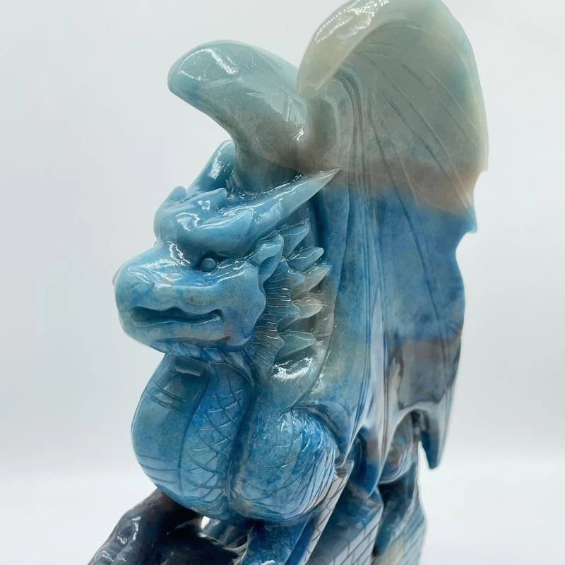 Large Trolleite Flying Dragon With Castle Carving - Image 2