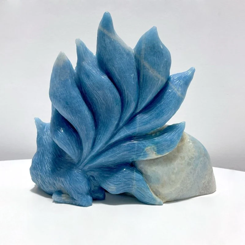 Beautiful Trolleite Large Nine-tailed Fox Carving - Image 3