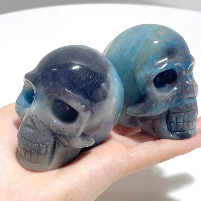 5 Pieces Beautiful Trolleite Skull Carving - Image 3