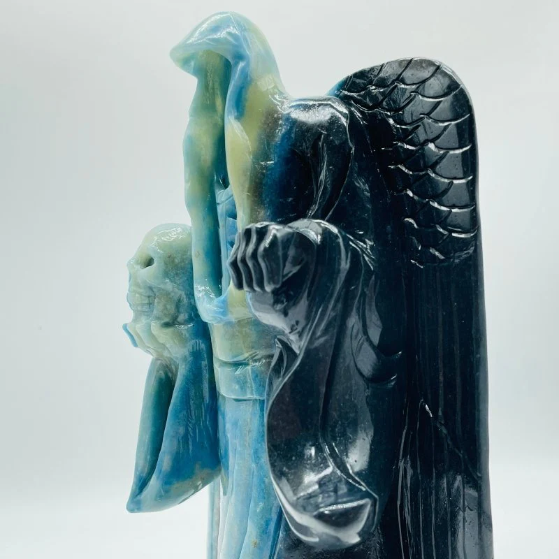 Large Trolleite Stone Death Wizard Skull Carving - Image 4