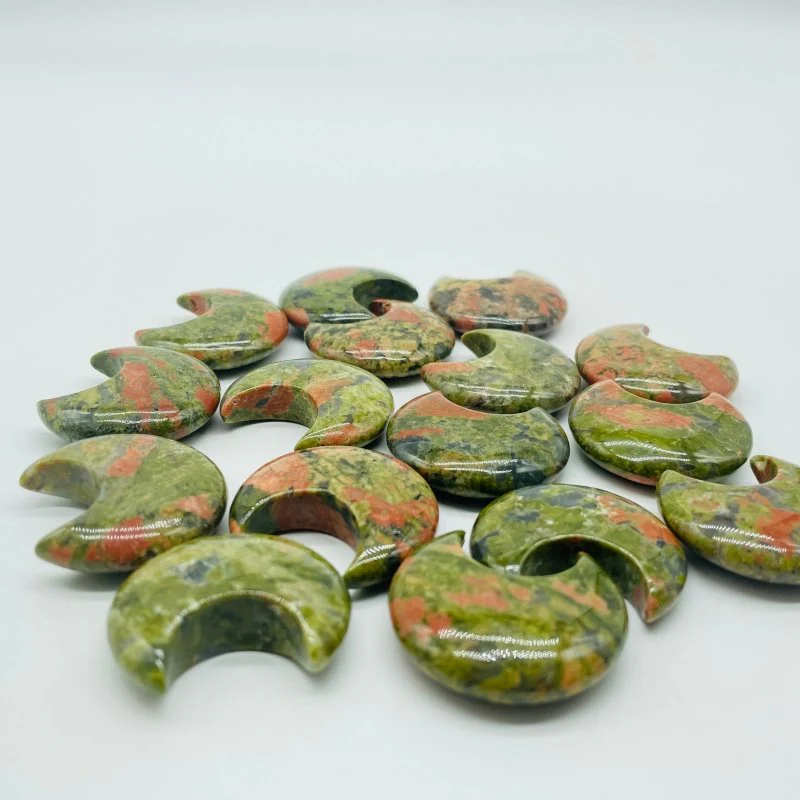 Natural Unakite Stone Moon Wholesale - Image 3