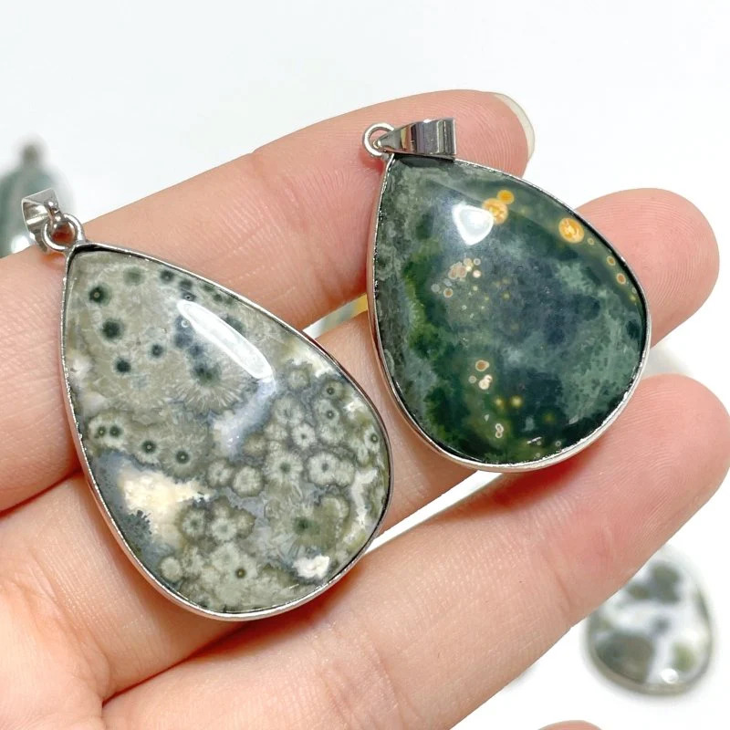32 Pieces Beautiful 8th Vein Ocean Japser Pendant - Image 5