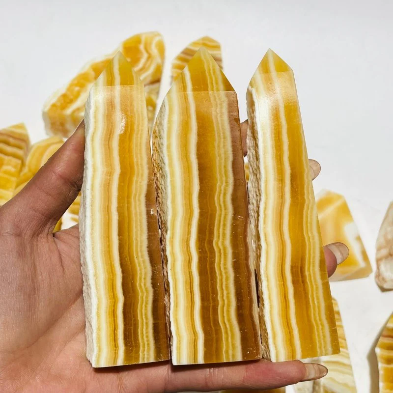 28 Pieces Beautiful Yellow Calcite Points - Image 7