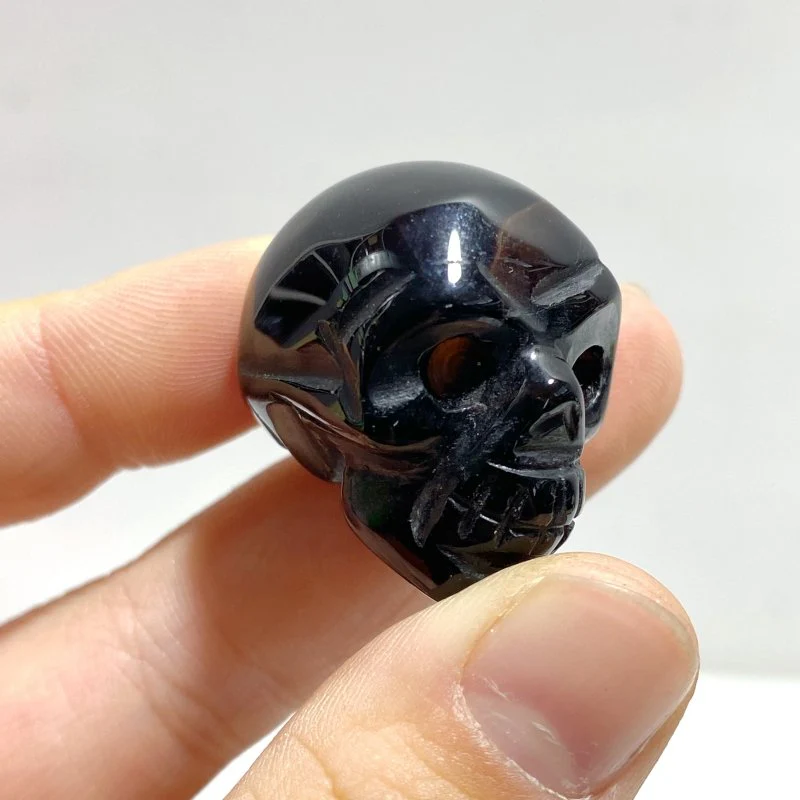 30 Pieces Black Agate Skull Carving - Image 4