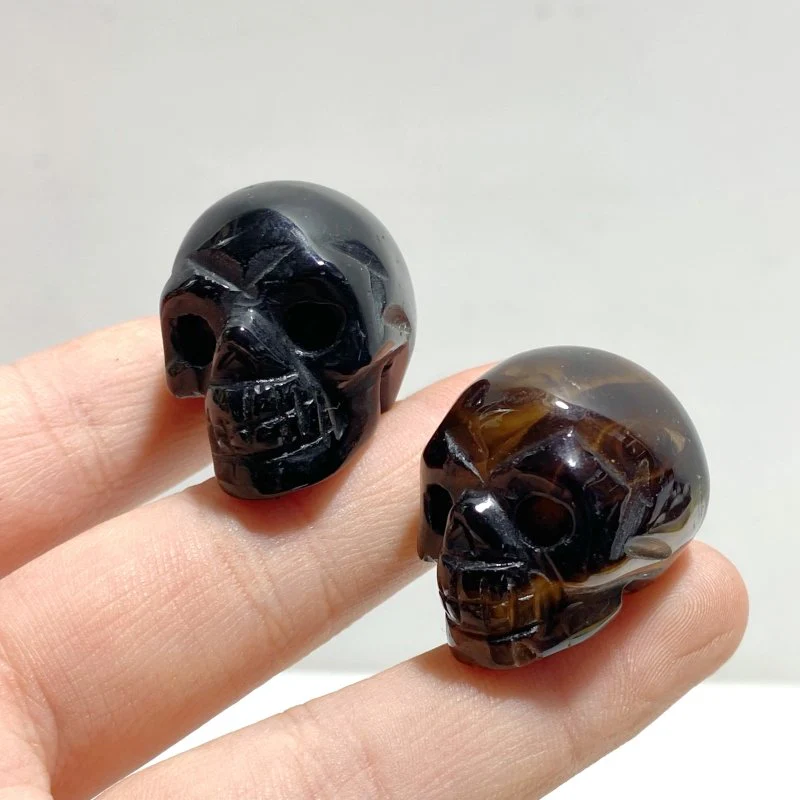 30 Pieces Black Agate Skull Carving - Image 6