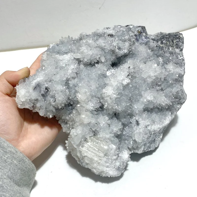 2 Pieces Black Clear Quartz Cluster Mixed Pyrite