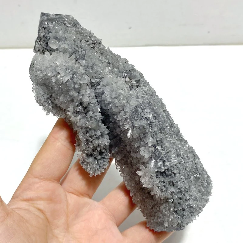 11 Pieces Black Clear Quartz Cluster Raw Side Point Tower - Image 3