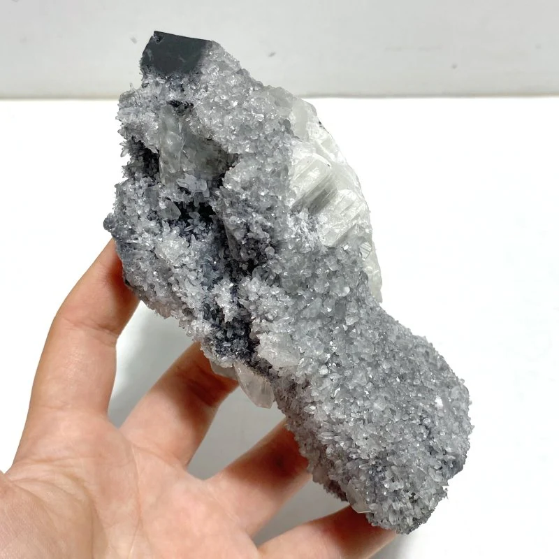11 Pieces Black Clear Quartz Cluster Raw Side Point Tower - Image 4