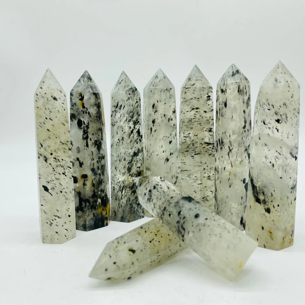 Black Mica Crystal Quartz Tower Points Wholesale - Image 3