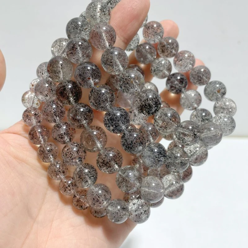 10 Pieces Black Mica Mixed Garden Quartz Bracelets - Image 3